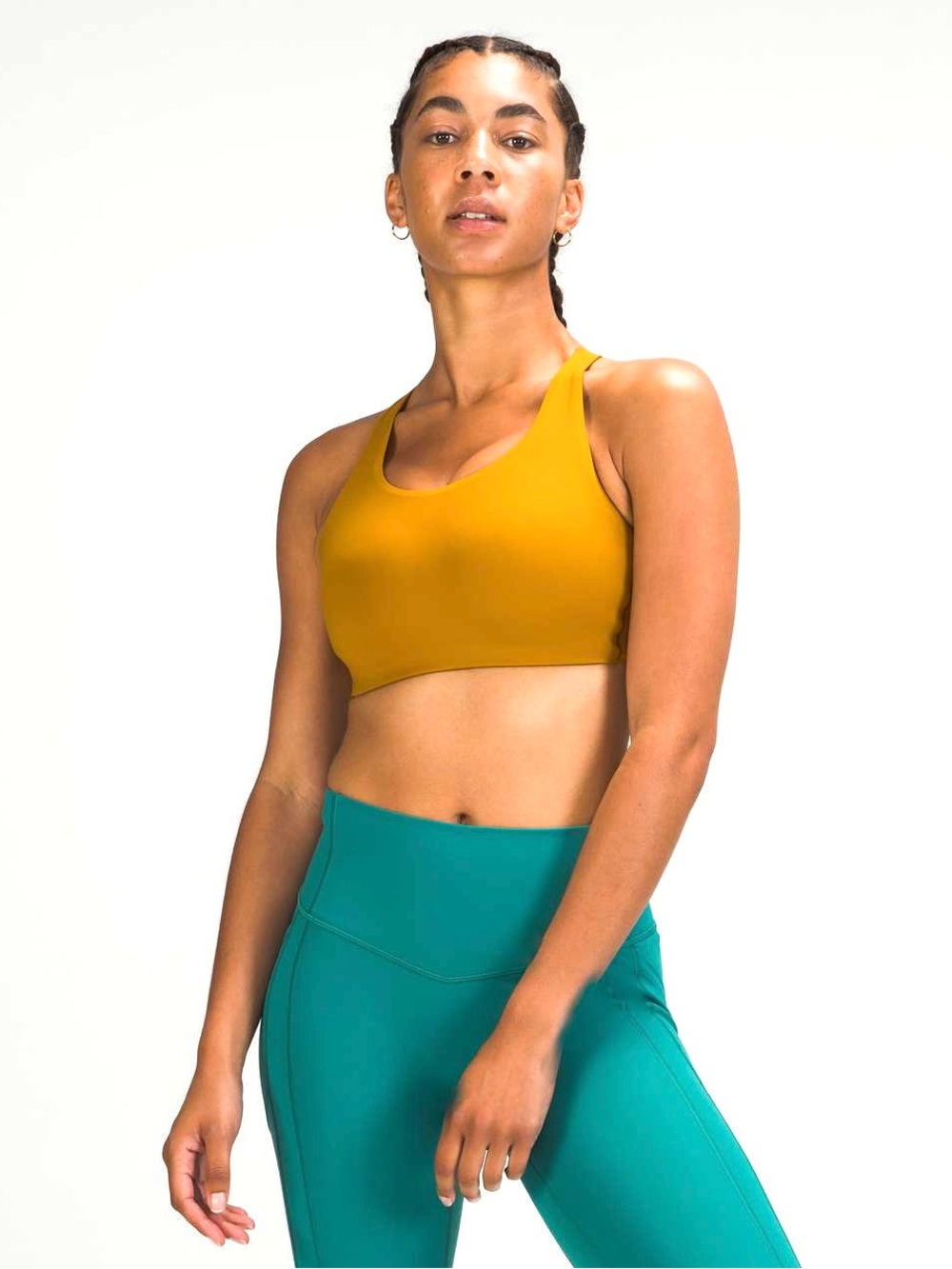 lululemon Golden Spice Yellow Energy High Support Racerback Sports Bra 34DD NWT